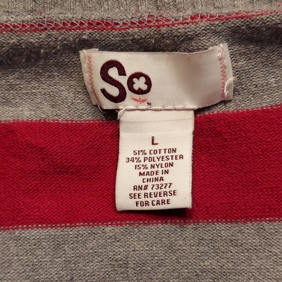 Lightweight V neck sweater So Kohl's Size L - Picture 3 of 4